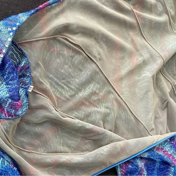 Vibrant Multicolor Ballroom Dance Dress - Picture 15 of 16